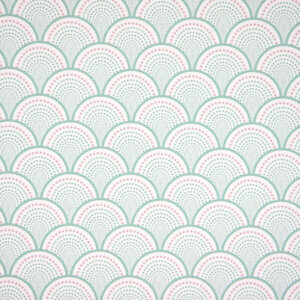 behang golven mint, behang, behangen, behang geel, kinderkamer, behang meisje, behang jongen, geel, oker, warm, print, japans, asanoha,