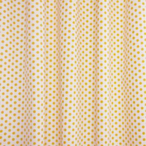 babykamer, wit, stip, stippen, dots, geel, meisjeskamer, meisje, kinderstof, kindergordijnen, gordijnen, stoffen, okika, gordijnstof voor gordijnen, gordijn, kinderkamer, raamdecoratie, kamerhoog, verduisterend