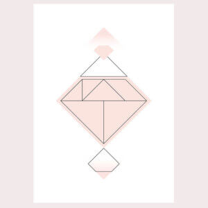 diamant, geometrie, illustratie, poster, tekening, tangram, kinderkamer, posters, meisjeskamer, prent, prenten, aan de muur
