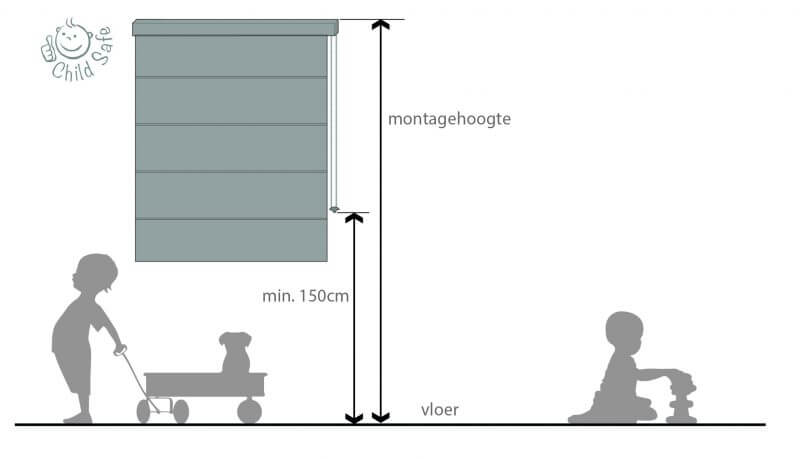 regenls, vouwgordijnen, child-safety, kinderen, kind, peuters, baby, vouwgordijnen, ketting, snoeren, 150cm