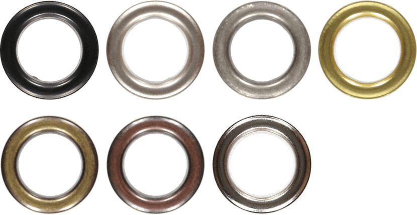 gordijnen, ringen, inslagringen, metaalsoorten, nikkel, messing, goud, oud goud, zwart, oud zilver, satin,