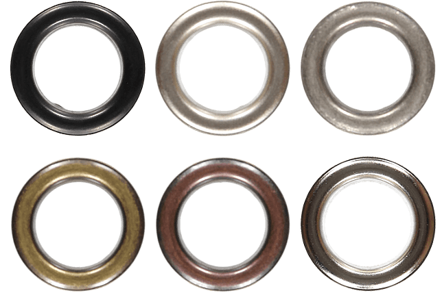 gordijnen, ringen, inslagringen, metaalsoorten, nikkel, messing, goud, oud goud, zwart, oud zilver, satin,
