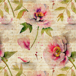 Behang Vintage flowers, behang, behangwand op rol, behang kopen, okika