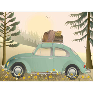 beetle green, poster, beetle, vakantie