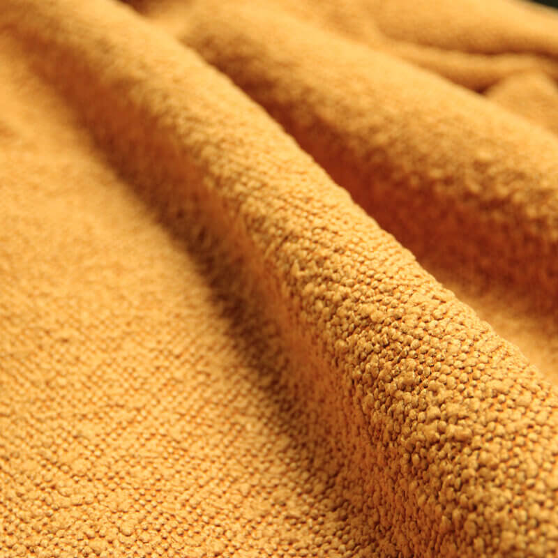 gordijnen, gordijn kopen, Bouclé, warme gordijnen, akoestiek, gordijnstof, geel, oker, warm