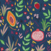 Tropical fruit print gordijn, perfect voor het inrichten van een speelse en zomerse omgeving, ideaal voor een kinderkamer of een vrolijke woonkamer.