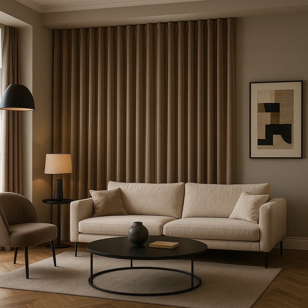 Gordijnen premium fluweel taupe - Afbeelding 2