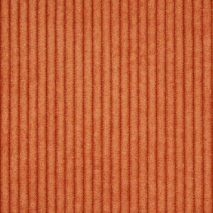 Fijn ribbelpatroon op de oranje Corduroy stof, jc2408 van okika. Voegt een speels accent toe.