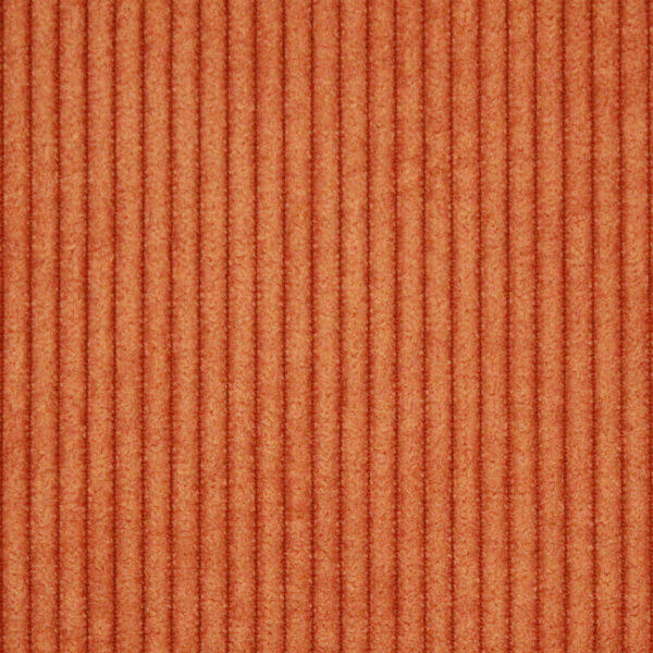 Fijn ribbelpatroon op de oranje Corduroy stof, jc2408 van okika. Voegt een speels accent toe.