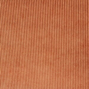 Corduroy gordijnstof in warme oranje tint, model JC2408 van OKIKA, met kenmerkende ribstructuur en duurzame, zachte uitstraling