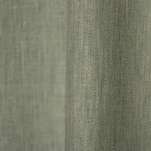 Stofdetails van turquoise inbetween gordijnen uit de Zenweave collectie JC2484, met fijne weefstructuur en lichtdoorlatende afwerking.