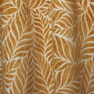 Gordijnen jacquard blad okergeel