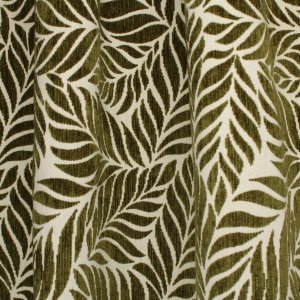 Gordijnen jacquard blad zachtgroen