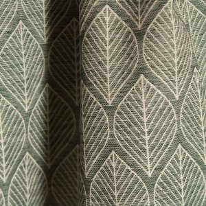 Bloemen gordijn met Scandinavisch design en natuurlijk groen blad patroon