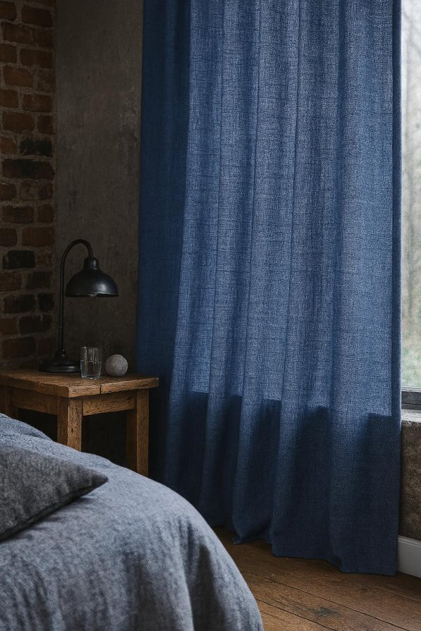 Gordijnen florain donker blauw - Afbeelding 3