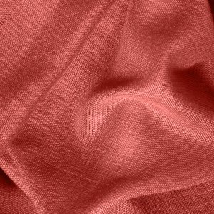 Patroonweergave van terra gordijnen uit de Saphira Light collectie van Okika, close-up van de stpfstructuur in elkaar gedraaid