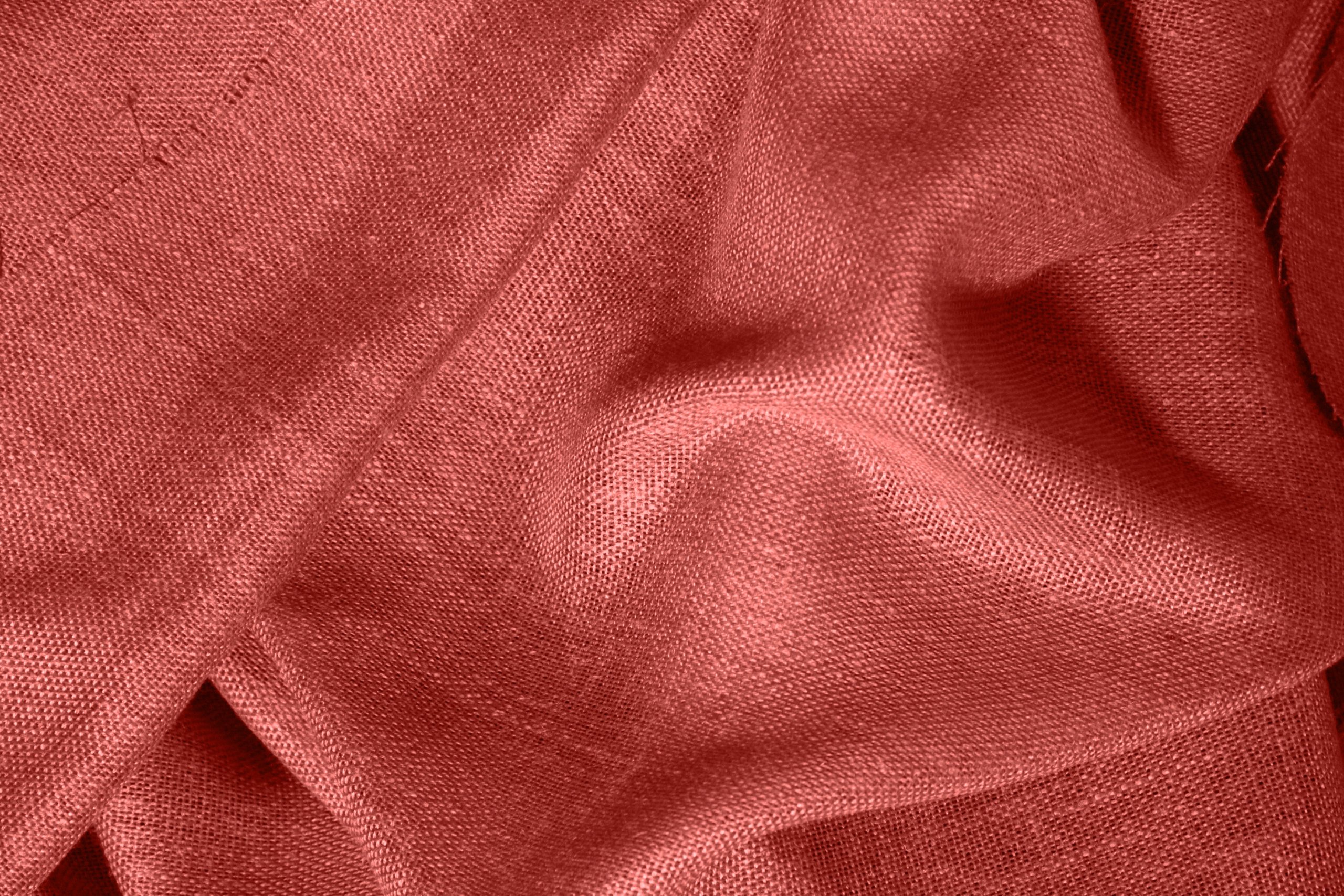 Patroonweergave van terra gordijnen uit de Saphira Light collectie van Okika, close-up van de stpfstructuur in elkaar gedraaid