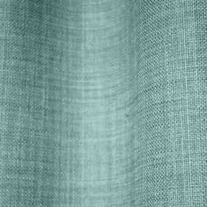 slose-up van het stofpatroon van turquoise gordijnen uit de Florain collectie (JC2526) van Okika, met een fijne weefstructuur die een speelse en heldere uitstraling geeft