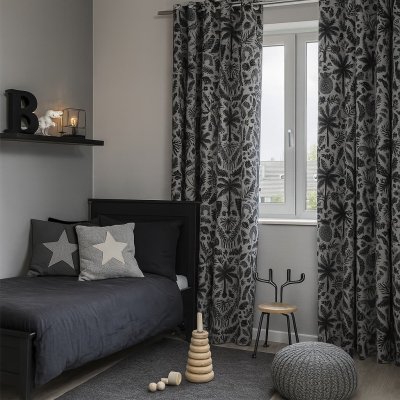 gordijnen-jongens-kamer-inspiratie-okika-chenille-tropisch gordijnen-jongens-kamer-inspiratie-okika-chenille-tropisch
