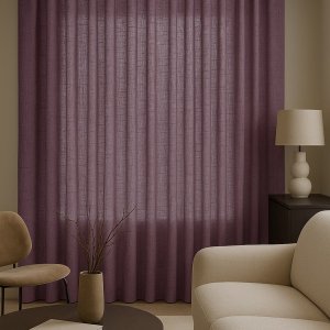 Paarse gordijnen Elegance collectie, sfeerimpressie in interieur – Okika