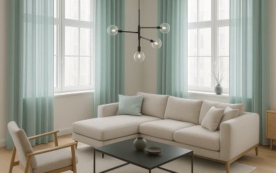 turquoise gordijnen die kleur en frisheid brengen in een sfeervol interieur