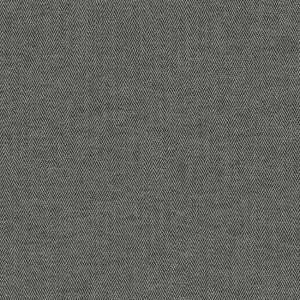 Detail van zwarte linnenlook gordijnstof met subtiel visgraatpatroon – Okika