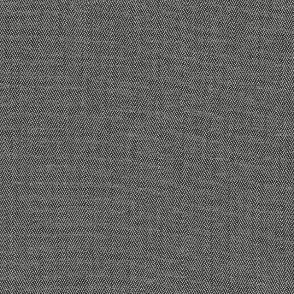 Detail van zwarte linnenlook gordijnstof met subtiel visgraatpatroon – Okika