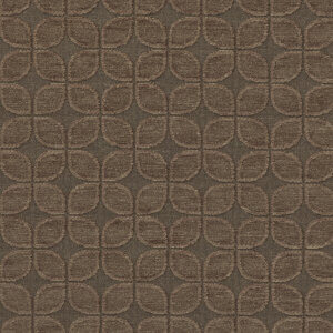 Retro taupe gordijn met een subtiel, retro geïnspireerd patroon en een glanzende bronzen kleur voor een klassieke look.