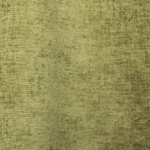 stofdetails van olijfgroene gordijnen die in de plooi hangen, zachte chenille stof goed zichbaar.