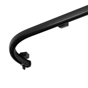 Gordijnrails wave zwart met bocht per 0,5 m