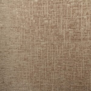 Stofpatroon van zandkleurige teddy chenille gordijnen van Okika, waarbij de plooi de volle chenillie achtige stof en de gelijkmatige, zachte teddystructuur laat zien.