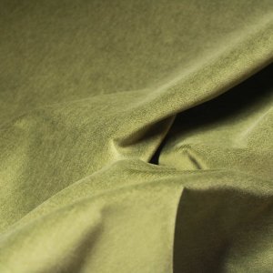 De stofstructuur van de groene velours Noble collectie SYM2680 toont zachte vezel met subtiele glans