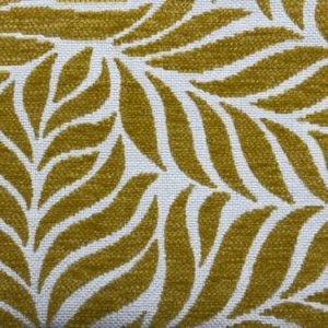 Gordijnen jacquard blad okergeel