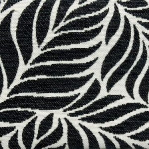 Gordijnen jacquard blad zwart