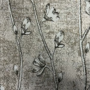 Gordijnen jacquard flora beige