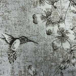 Gordijnen jacquard vogel grijs
