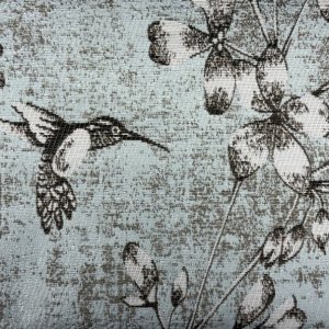 Gordijnen jacquard vogel licht blauw