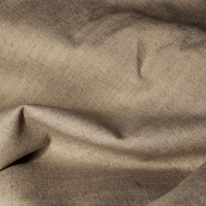 structuur van taupe linnenlook gordijnstof met verduisterende werking