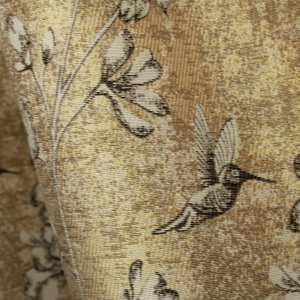 Gouden jacquard vogel gordijnen stofpatroon van het ingeweven dessin