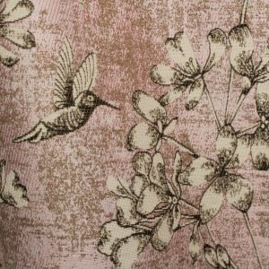 Gordijnen jacquard vogel roze
