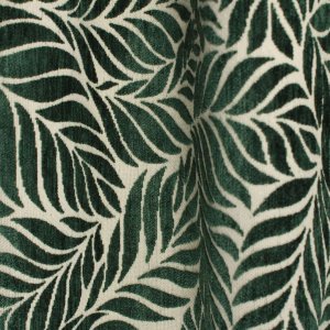 Gordijnen jacquard blad groen