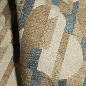 close up stofstructuur van blauwe vintage gordijnen