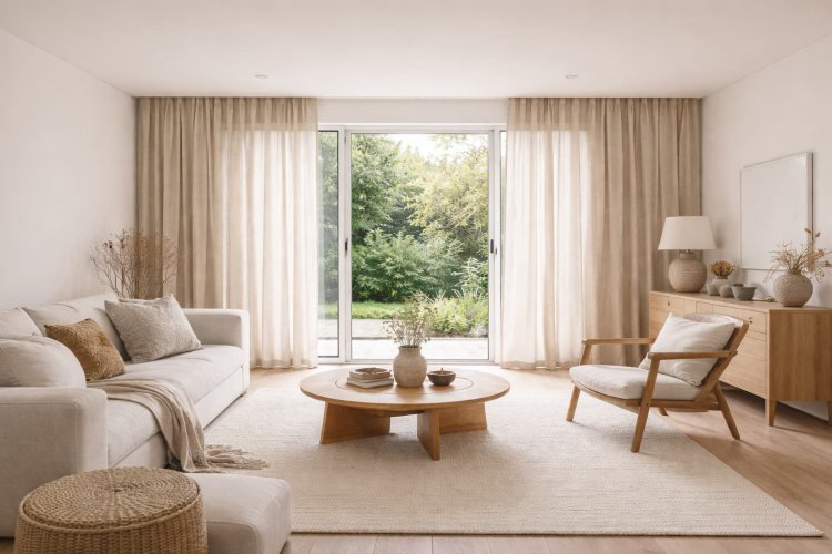 Japandi-woonkamer-inbetween-linnen-gordijnen-sfeerimpressie