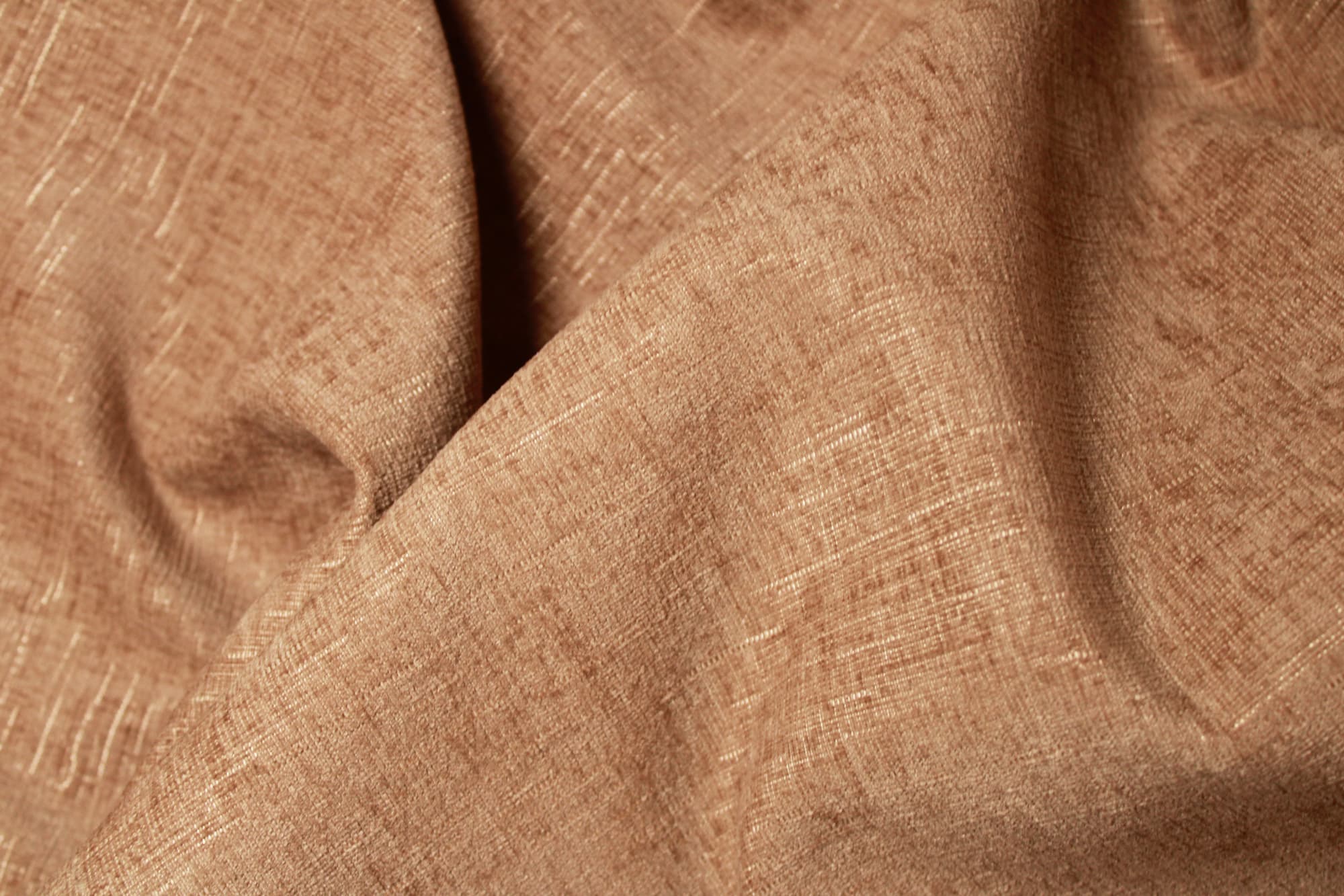 Vouwgordijn chenille velvet beige