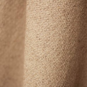 Stofpatroon van taupekleurige Soft Bouclé met een natuurlijke linnenuitstraling.